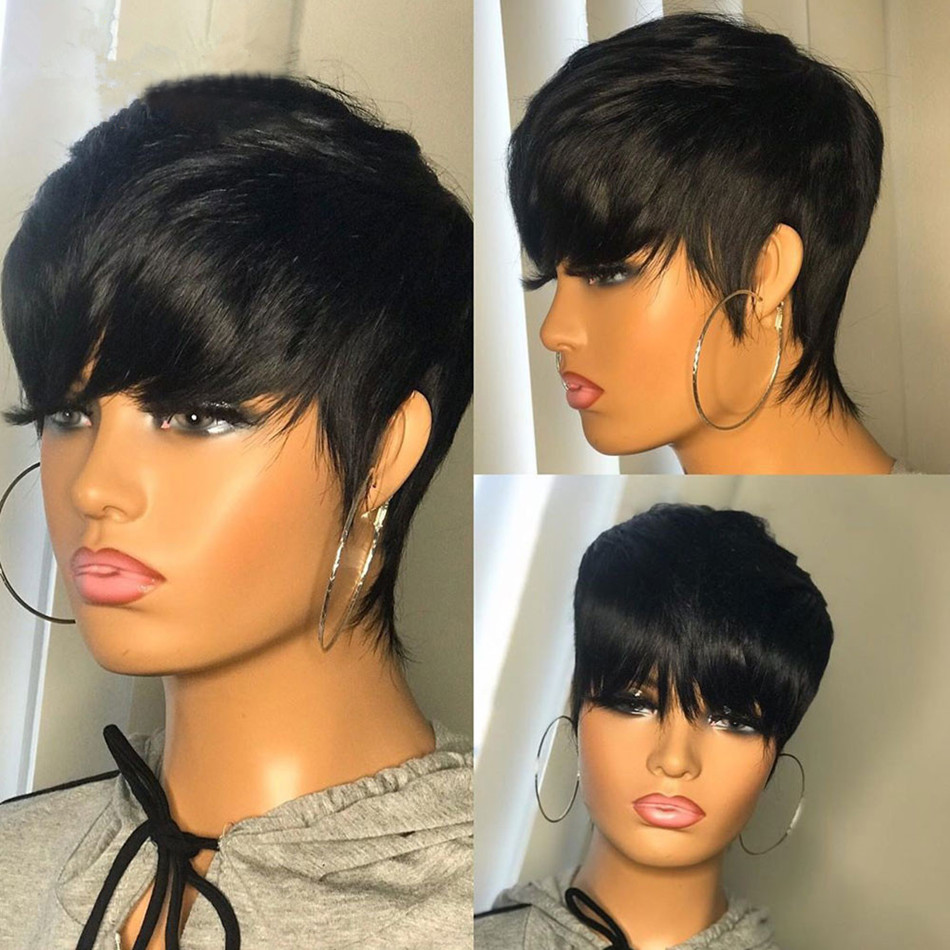 Short Pixie Cut Wig Human Hair Cheap - باروكات شعر طبيعي قصيرة بقصة بيكسي