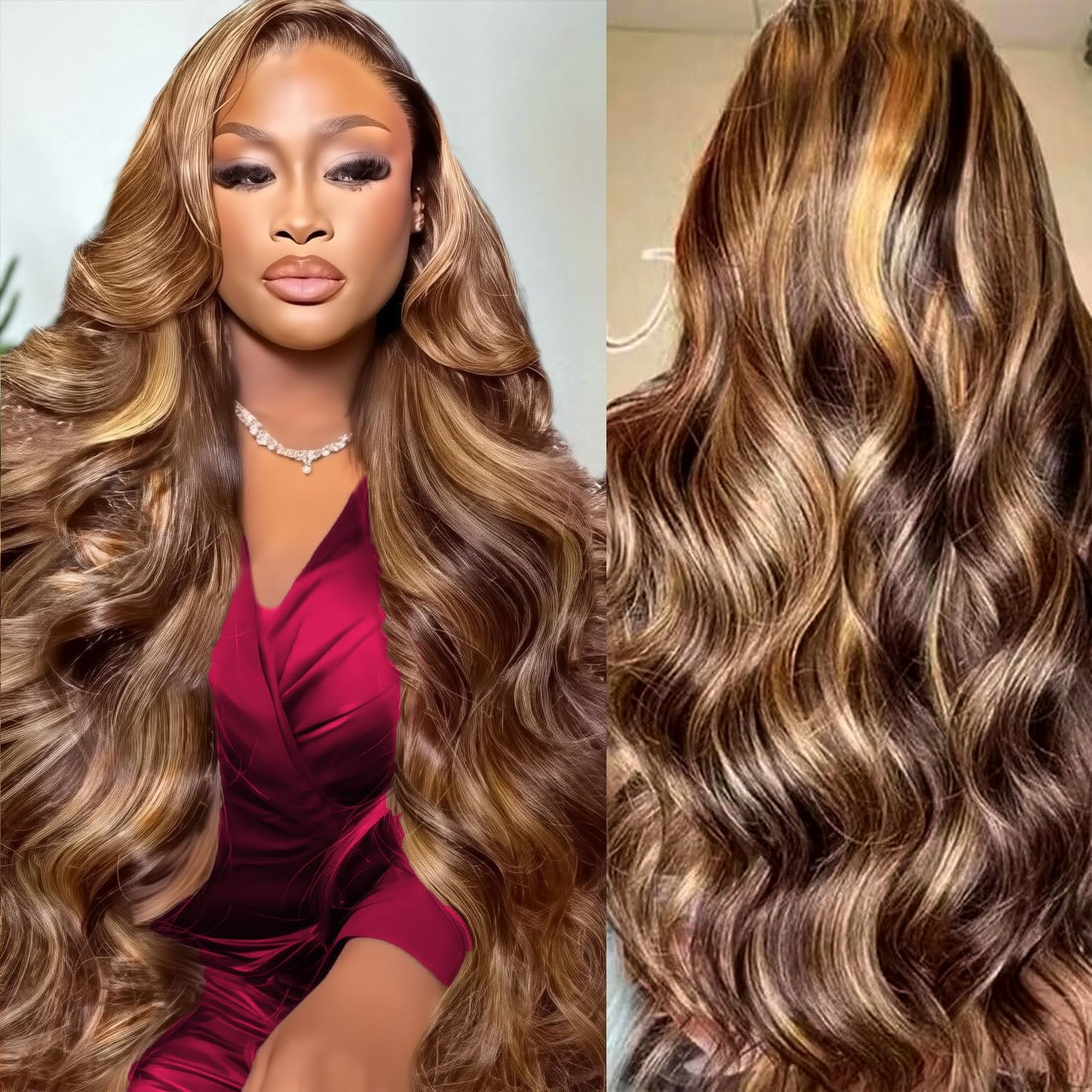 Human Hair Wigs - باروكة شعر بشري مموج عالي الجودة