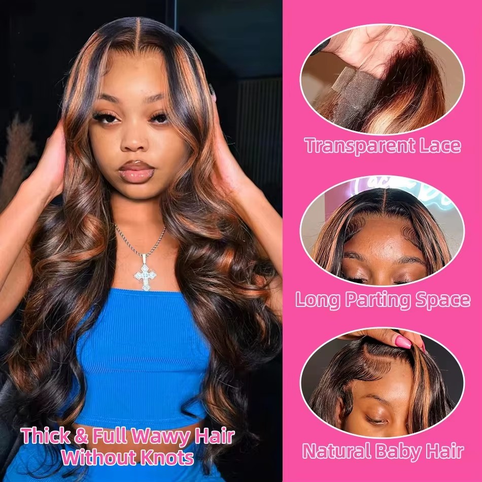 Human Hair Wigs - شعر مستعار أمامي دانتيل 13x4 أومبري