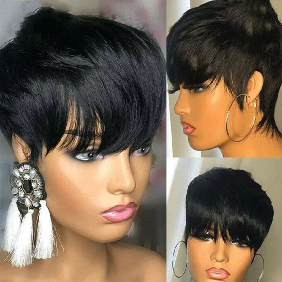 باروكات شعر طبيعي قصيرة بقصة ب - مراجعة Short Pixie Cut Wig Human Hair Cheap وسعره