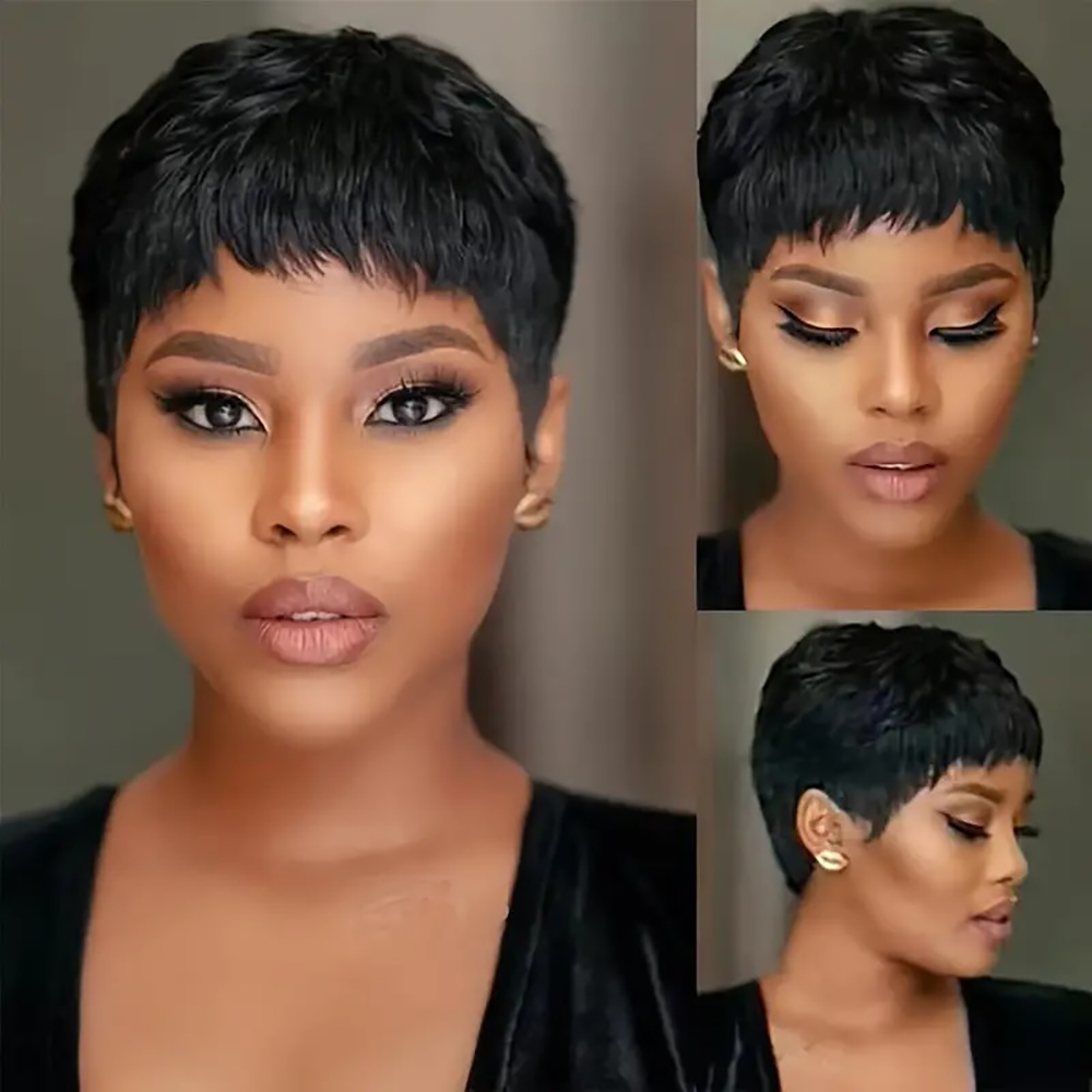 شعر مستعار قصير مستقيم الإنسان - مراجعة Short Pixie Cut Wig Human Hair Cheap وسعره