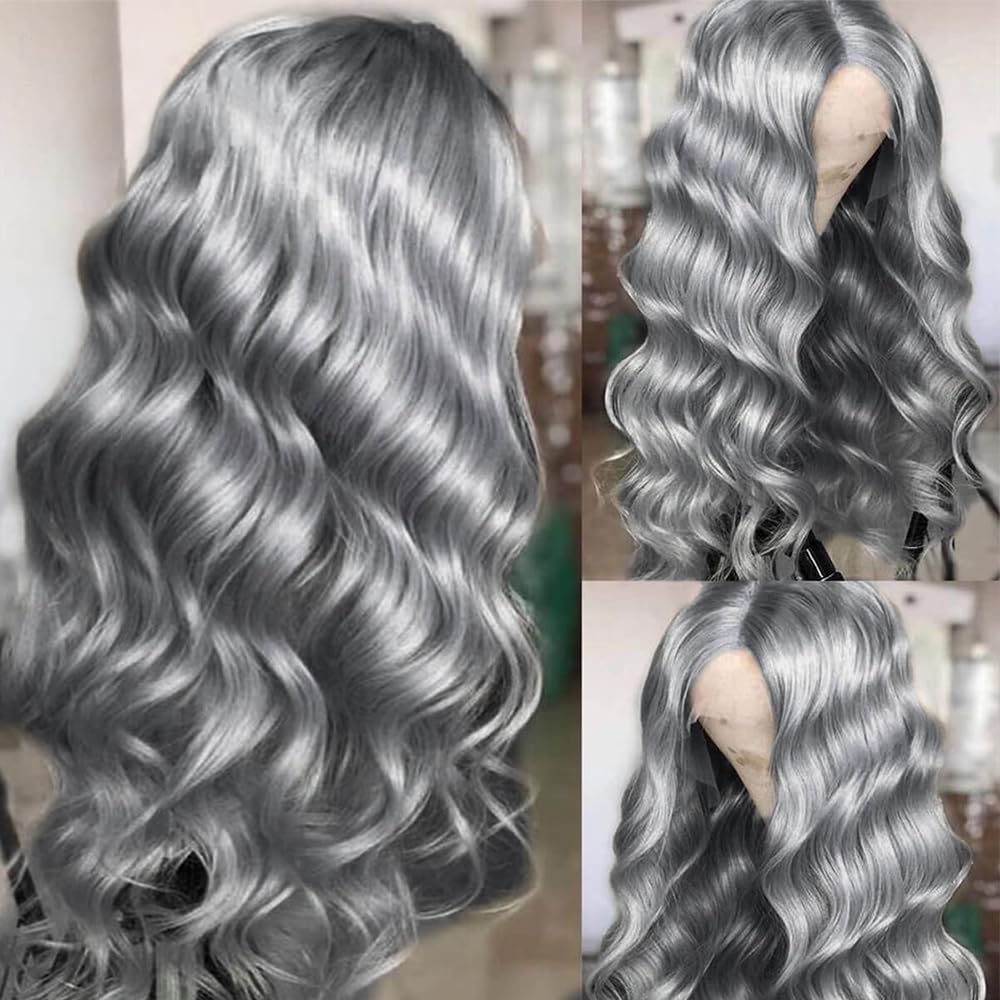 تأثيري الجسم موجة فضي رمادي 13 - مراجعة 613 Blonde Body Wave Lace Front Wig وسعره