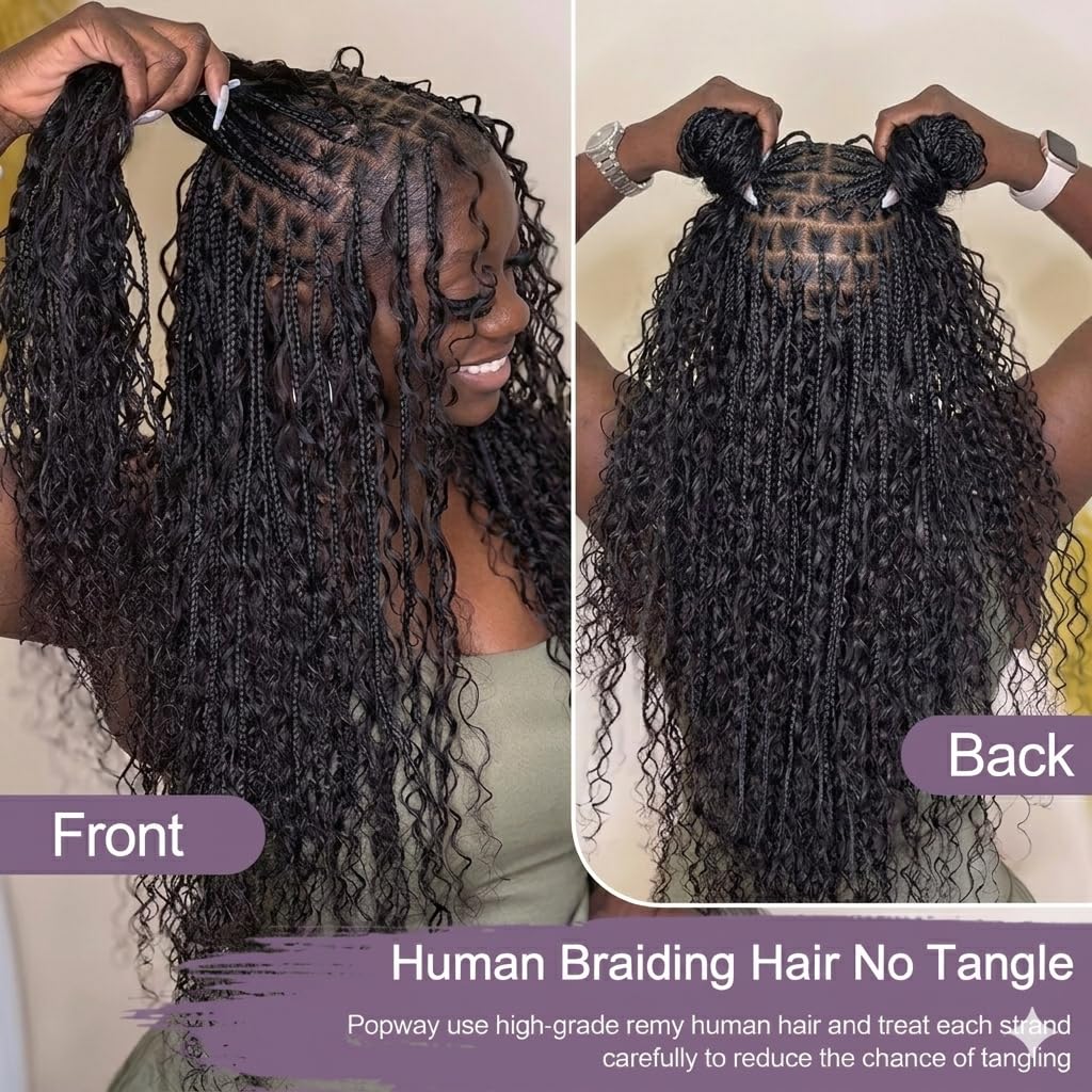 شعر بشري للضفائر البوهيمية، خص - مراجعة Water Wave Bulk Human Hair For Braiding وسعره