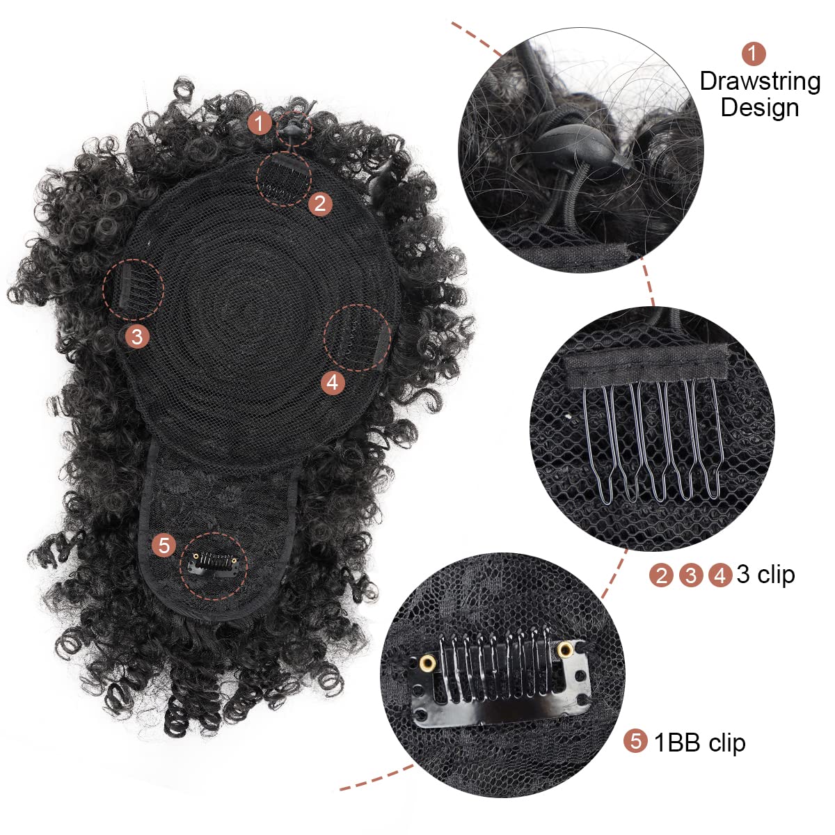 أفرو نفخة الرباط الاصطناعية ذي - مراجعة Drawstring Afro Curly Puff Ponytail وسعره