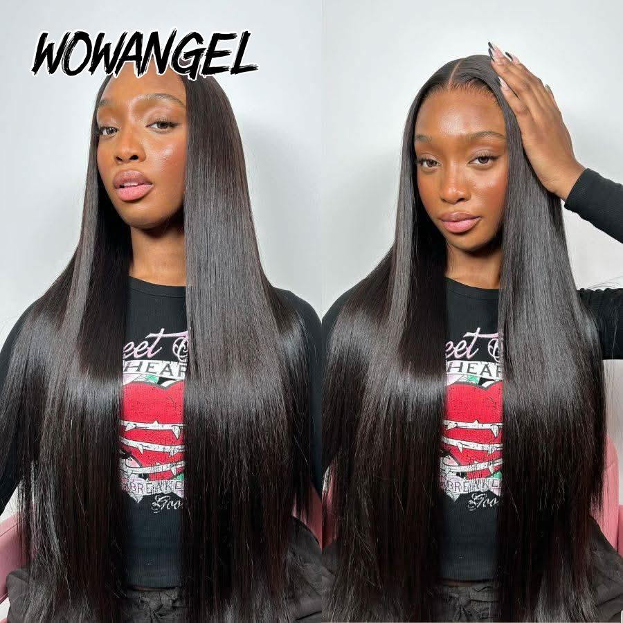 شعر مستعار WOWANGEL مستقيم بفت - مراجعة Hd Lace Frontal Wig Human Hair Pre Plucked وسعره