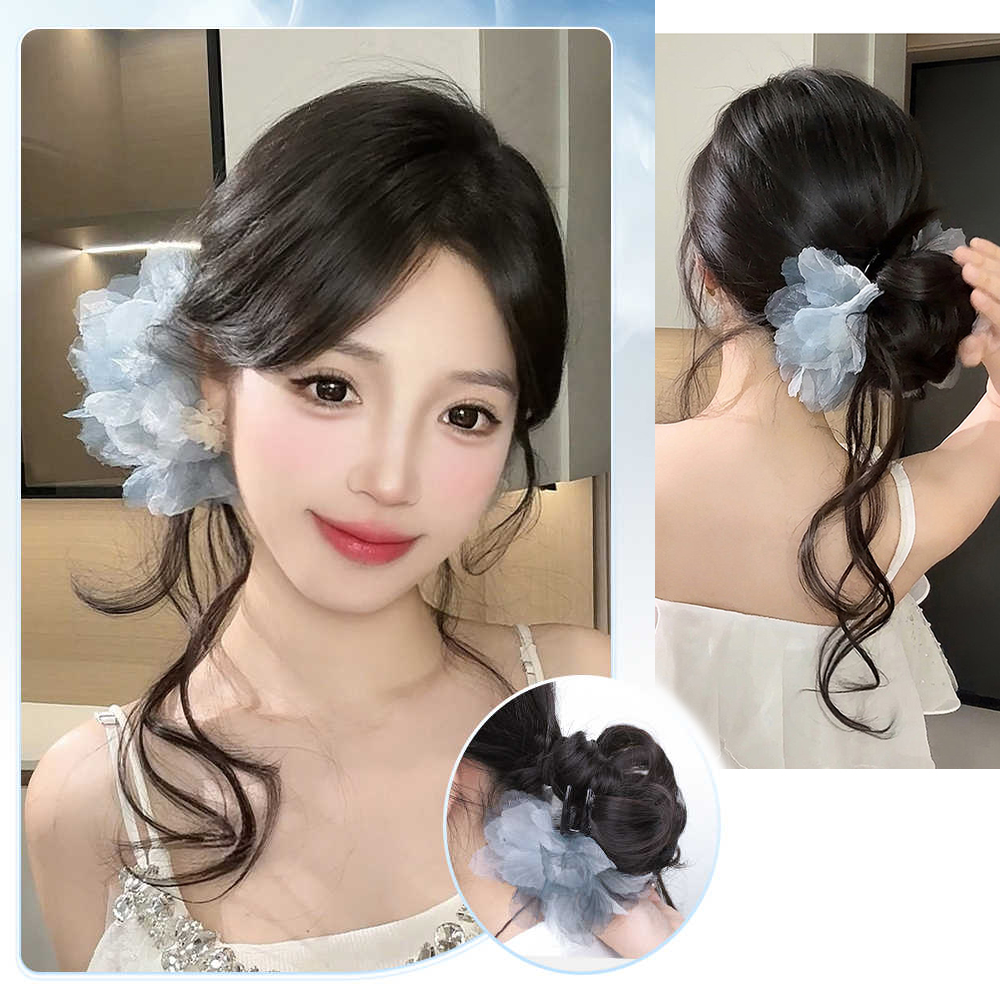 وصلات شعر صناعية قصيرة مموجة م - مراجعة Claw Clip Messy Bun Hair Piece وسعره