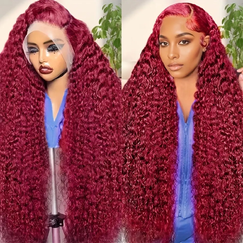 شعر مستعار بشري مموج عميق بلون - مراجعة Human Hair Wigs وسعره